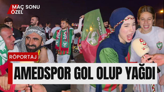 Amedspor taraftarı 6-1 zaferini stad önünde kutladı